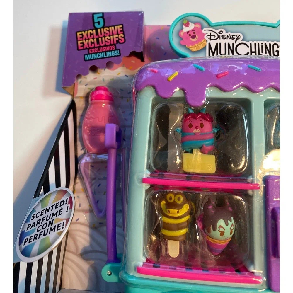 Disney Munchlings‎ Ice Cream Cart Playset 5 Exclusive Figures Lights Up Scented